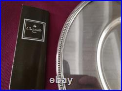 1 assiette de presentation en métal argenté Christofle modèle perles