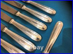 10 couteaux à entremet CHRISTOFLE modèle PERLES métal argenté Couvert 19,5 cm