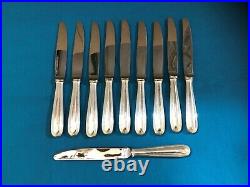 10 couteaux à entremet CHRISTOFLE modèle PERLES métal argenté Couvert 19,5 cm