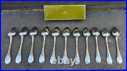 11 Cuillères à soupe CHRISTOFLE modèle ALBI métal argenté 20 cm + boîte