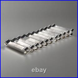 11 Porte Couteaux Collection Gallia Art Déco Métal Argenté Modèle ARABESQUE