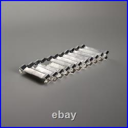 11 Porte Couteaux Collection Gallia Art Déco Métal Argenté Modèle ARABESQUE