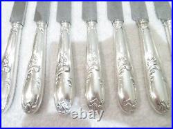 11 couteaux de table metal argente Orbrille st rococo modèle marly dinner knives