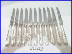 11 couteaux de table metal argente Orbrille st rococo modèle marly dinner knives