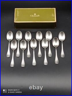 11 cuillères à café Moka Christofle en métal argenté modèle ALBI 10 cm +boite
