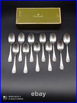 11 cuillères à café Moka Christofle en métal argenté modèle ALBI 10 cm +boite