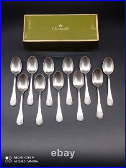 11 cuillères à café Moka Christofle en métal argenté modèle ALBI 10 cm +boite