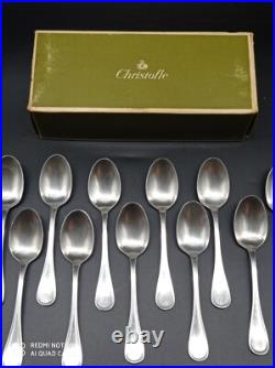 11 cuillères à café Moka Christofle en métal argenté modèle ALBI 10 cm +boite