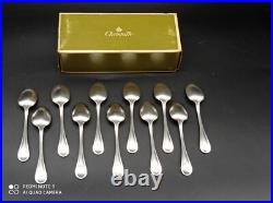 11 cuillères à café Moka Christofle en métal argenté modèle ALBI 10 cm +boite