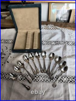 11 cuillères à moka ERCUIS modèle SULLY métal argenté 10 cm avec écrin