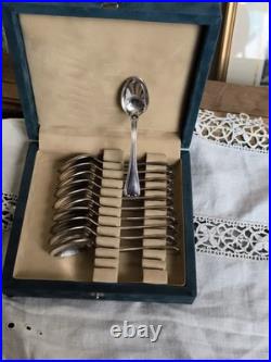 11 cuillères à moka ERCUIS modèle SULLY métal argenté 10 cm avec écrin