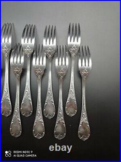 11 fourchettes à poissons Christofle en métal argenté modèle MARLY