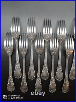 11 fourchettes à poissons Christofle en métal argenté modèle MARLY