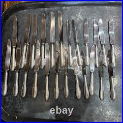 11 grands + 12 petits couteaux metal argenté ercuis MODELE GODRON