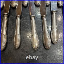 11 grands + 12 petits couteaux metal argenté ercuis MODELE GODRON