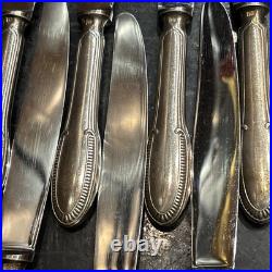 11 grands + 12 petits couteaux metal argenté ercuis MODELE GODRON