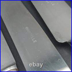 12 COUTEAUX DE TABLE EN MÉTAL ARGENTÉ ORBRILLE Modèle LOUIS XV dinner knives 12 COUTEAUX DE TABLE EN MÉTAL ARGENTÉ ORBRILLE Modèle LOUIS XV dinner knives