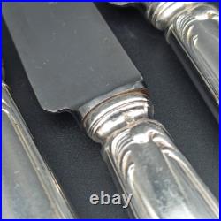 12 COUTEAUX DE TABLE EN MÉTAL ARGENTÉ ORBRILLE Modèle LOUIS XV dinner knives 12 COUTEAUX DE TABLE EN MÉTAL ARGENTÉ ORBRILLE Modèle LOUIS XV dinner knives