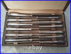 12 COUTEAUX De Table METAL ARGENTE ET Lame INOX Modèle Perles