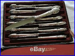 12 Couteaux De Table En Metal Argente Christofle Vintage Modele Regence