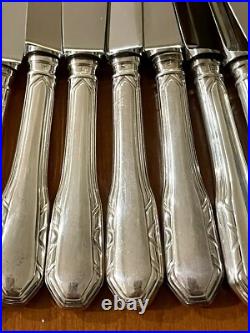 12 Couteaux SFAM Entremet Modèle Prenez Moi En Métal Argenté 21,8cm