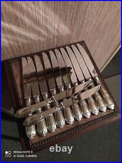 12 Couteaux de Table Ercuis Modèle Pompadour Style Louis XV