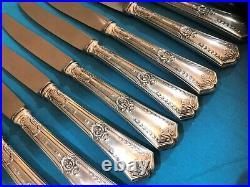 12 Couteaux de table Métal Argenté SFAM modèle SANS GENE Empire Couvert 26 cm