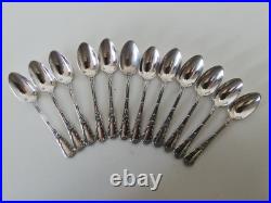 12 Cuillères à Moka CHRISTOFLE Métal Argenté Modèle Chrysanthème Très Bon Etat