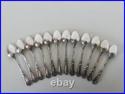 12 Cuillères à Moka CHRISTOFLE Métal Argenté Modèle Chrysanthème Très Bon Etat