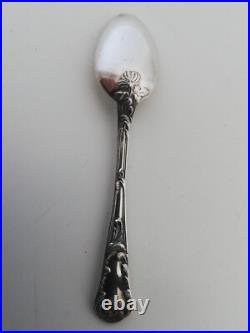 12 Cuillères à Moka CHRISTOFLE Métal Argenté Modèle Chrysanthème Très Bon Etat