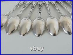 12 Cuillères à Moka CHRISTOFLE Métal Argenté Modèle Chrysanthème Très Bon Etat