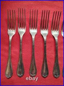 12 FOURCHETTES COUVERTS CHRISTOFLE metal argenté modele RUBANS Croisés de 1907