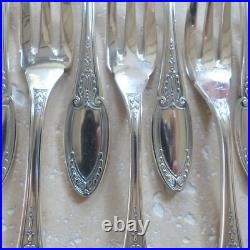 12 FOURCHETTES à GATEAUX ERCUIS modèle EMPIRE métal argenté couverts 16 cm