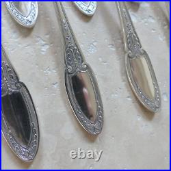 12 FOURCHETTES à GATEAUX ERCUIS modèle EMPIRE métal argenté couverts 16 cm