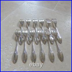 12 FOURCHETTES à GATEAUX ERCUIS modèle EMPIRE métal argenté couverts 16 cm