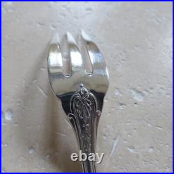 12 FOURCHETTES à GATEAUX ERCUIS modèle EMPIRE métal argenté couverts 16 cm