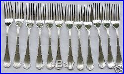 12 Fourchettes A Poisson En Metal Argente Christofle Modele Rubans