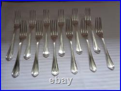 12 Fourchettes De Table En Metal Argente Christofle Modele Spatours Monogramme