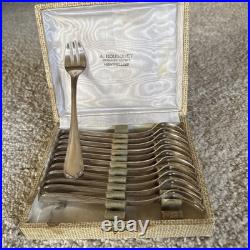 12 Fourchettes à Huîtres Modèle Spatours Orfèvrerie Christofle Métal Argenté