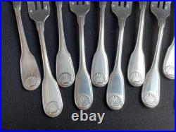 12 Fourchettes à gâteau en métal argenté Christofle modèle Vendôme/Arcantia avan