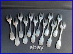 12 Fourchettes à gâteau en métal argenté Christofle modèle Vendôme/Arcantia avan