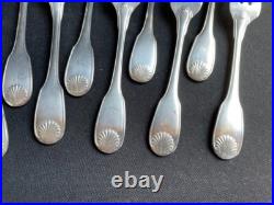12 Fourchettes à gâteau en métal argenté Christofle modèle Vendôme/Arcantia avan