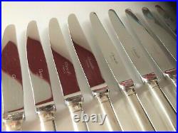 12 Grands Couteaux CHRISTOFLE Modèle CLUNY 24,5 cm Couverts Métal Argenté Table