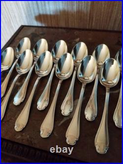 12 Petites Cuillères Orfèvrerie Christofle Modèle Pompadour Métal Argenté