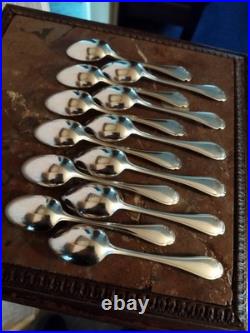 12 Petites Cuillères Orfèvrerie Christofle Modèle Pompadour Métal Argenté