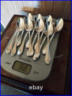 12 Petites Cuillères Orfèvrerie Christofle Modèle Pompadour Métal Argenté