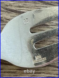 12 anciennes fourchettes à huitre en métal argenté Christofle modèle Spatour