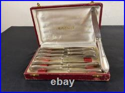 12 couteaux ERCUIS modèle POMPADOUR métal argenté couvert ménagère