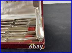 12 couteaux ERCUIS modèle POMPADOUR métal argenté couvert ménagère