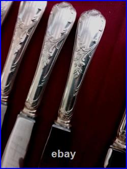 12 couteaux a Entremet en métal argenté Christofle modèle Marly 2